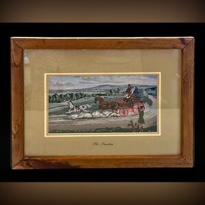 Vintage Cash Woven Picture “The Tandem” – Framed Silk Miniature Tapestry England